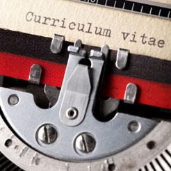 Typed CV on paper – resume preparation or job application visual