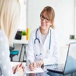 Image of healthcare professionals interacting with patients