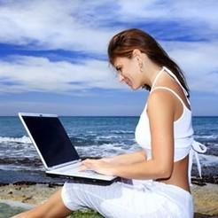 Online University Australia student studying on laptop