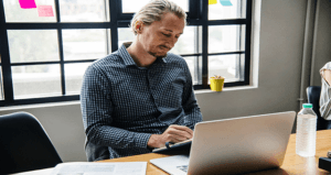 Mature learner attending online course – study flexibility for adults