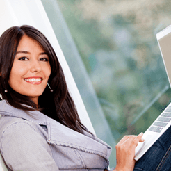 Professional student studying with laptop, focused on learning