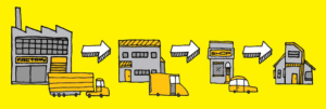 Transport industry icon or concept visual