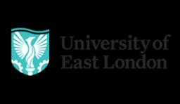 University of East London logo and course banner.